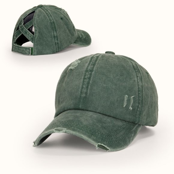 Faded Distressed Pony Back Baseball Cap NWOT - Picture 4 of 6